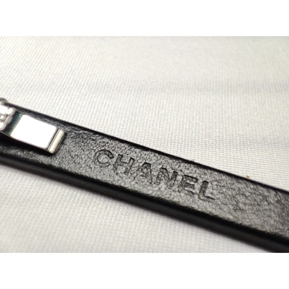 Chanel 3310-Q c.1569 Tortoise Leather Temple Eyeglass Frames Only 52-16-140